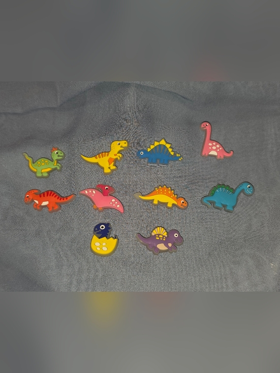 Source Unknown Other - 10 Colorful Dinosaur Shoe Charms.  EUC!